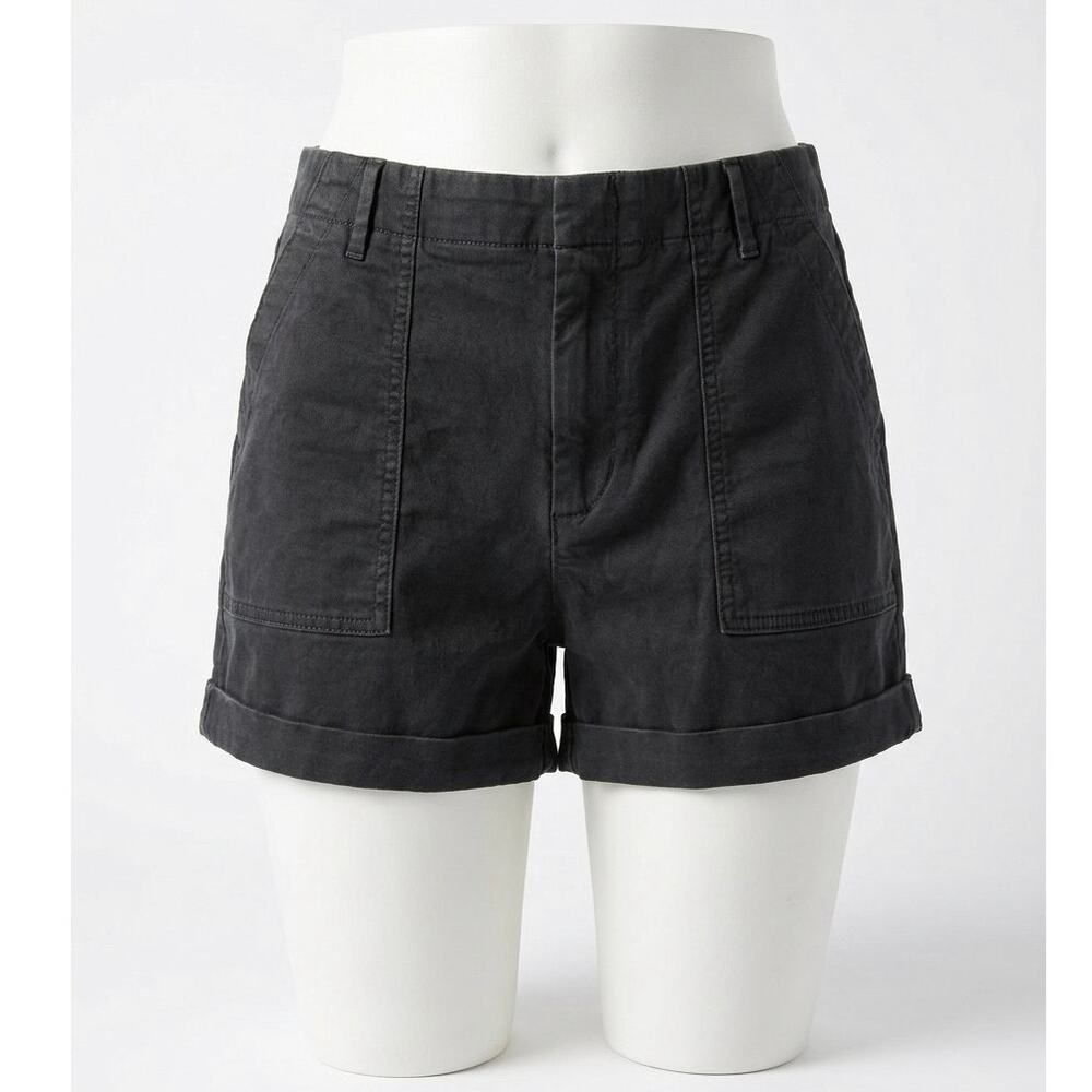 Banana Republic Black Authentic Chino Utility Shorts 12 Cuffed Cargo Pocket Jean